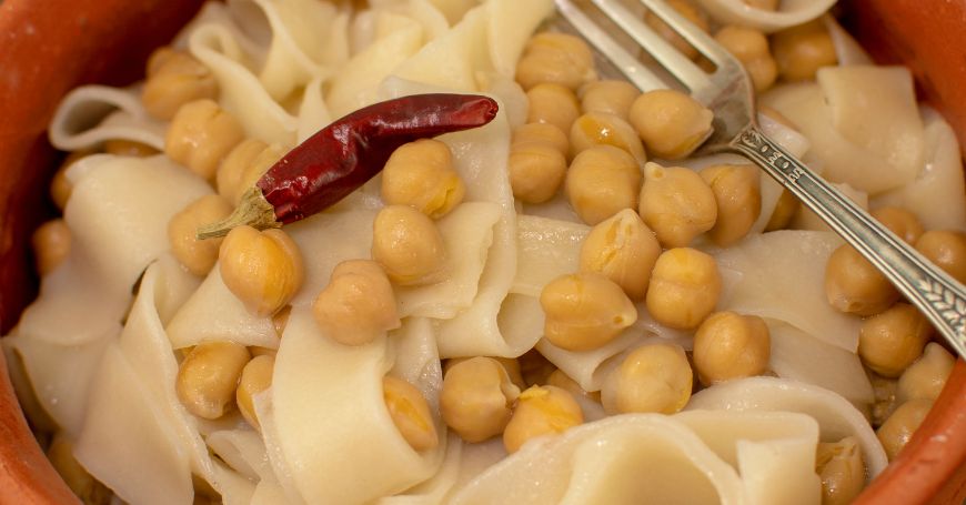 lagane e ceci is one of the staples of restaurants in Matera
