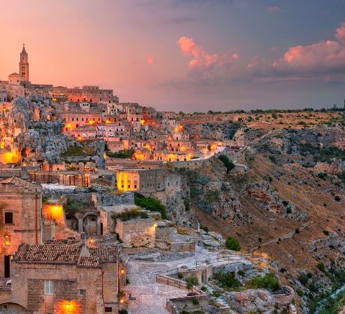 Matera at sunset