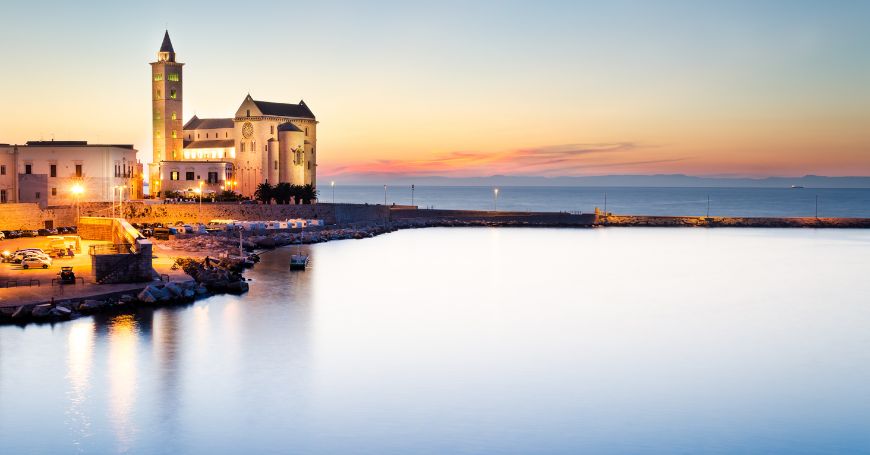 Trani cathedral at sunset